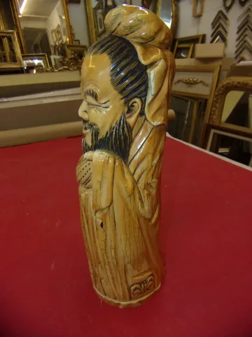 Sculpture En Ivoire, Sage Chinois Des Années 30.