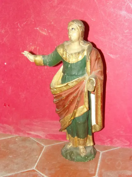 Statue De Sainte En Bois Sculpté, époque 18ème.