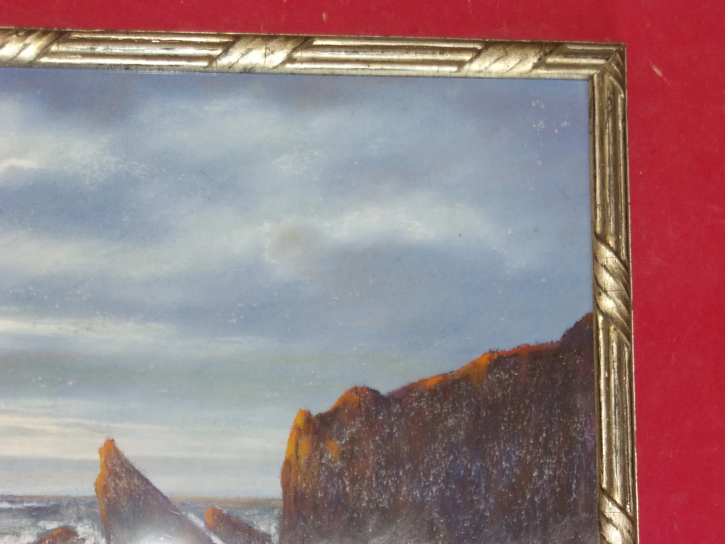 Bord De  l'Océan, Pastel d'Eugène Sénamaux, époque 20 ème.