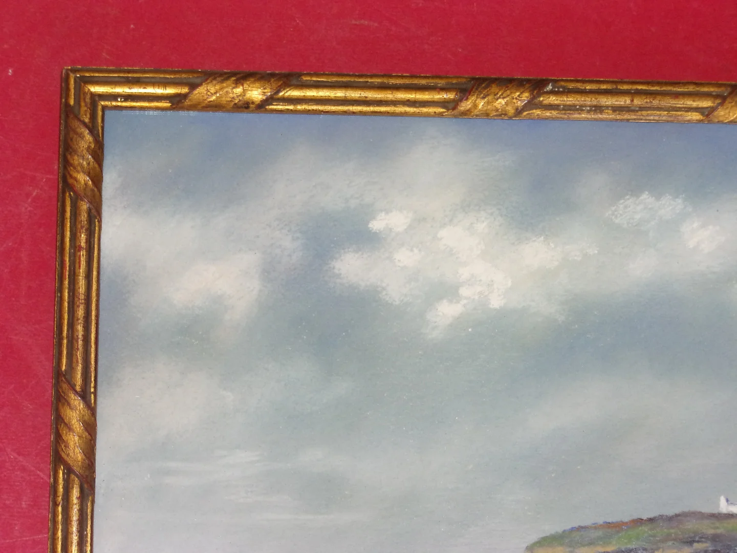 Bord De  l'Océan ( Normandie), Pastel d'Eugène Sénamaux, époque 20 ème.