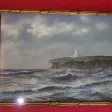 Bord De  l'Océan ( Normandie), Pastel d'Eugène Sénamaux, époque 20 ème.