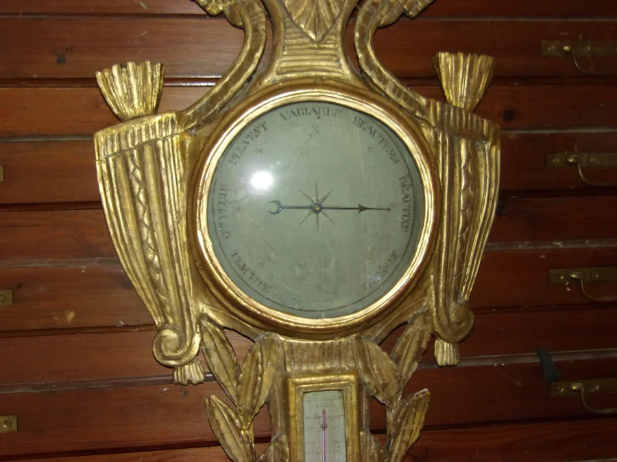 Baromètre, Thermomètre époque 18ème, Louis XVI Bois Sculpté Par Carcano.