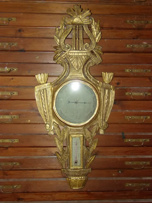 Baromètre, Thermomètre époque 18ème, Louis XVI Bois Sculpté Par Carcano.