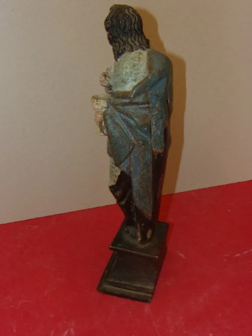 Apôtre, Statue En Bois Sculpté, Polychrome, époque 18ème.