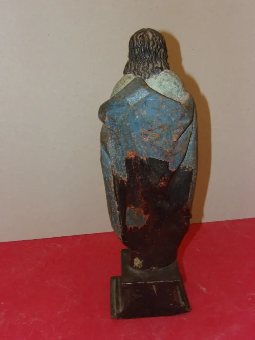 Apôtre, Statue En Bois Sculpté, Polychrome, époque 18ème.