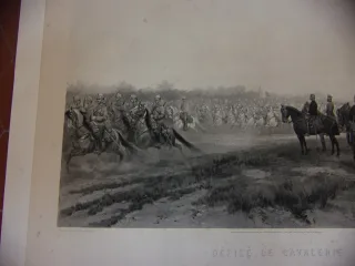 Défilé De Cavalerie, Gravure époque 19ème.