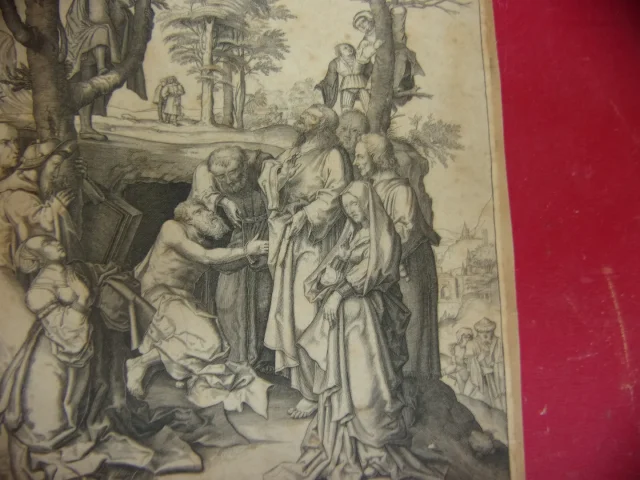 La "Réssurection De Lazare", Estampe époque 17ème De Lucas Van Leyden.