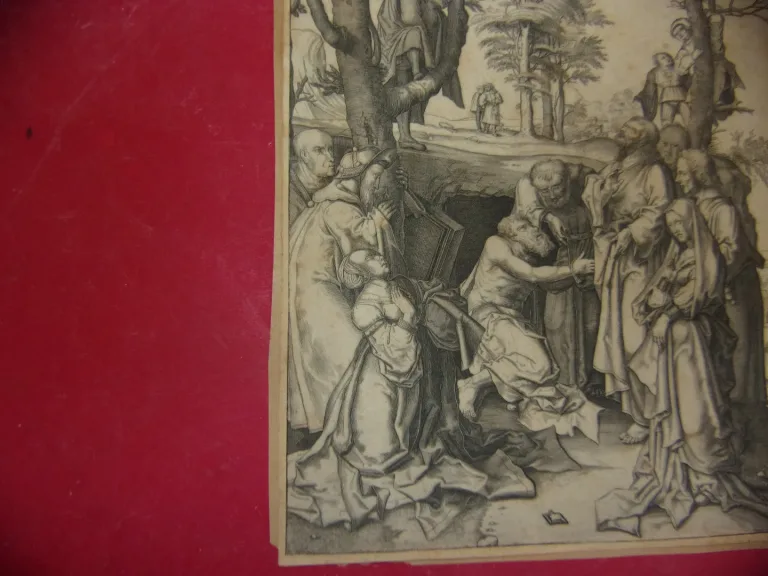 La "Réssurection De Lazare", Estampe époque 17ème De Lucas Van Leyden.