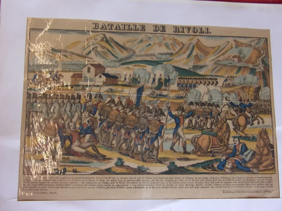 " Bataille De Rivoli", Général Bonaparte, Image d'épinal époque 19ème.