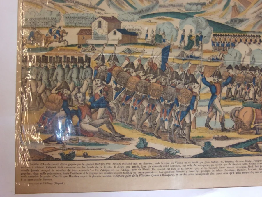 " Bataille De Rivoli", Général Bonaparte, Image d'épinal époque 19ème.