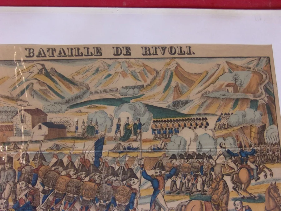 " Bataille De Rivoli", Général Bonaparte, Image d'épinal époque 19ème.
