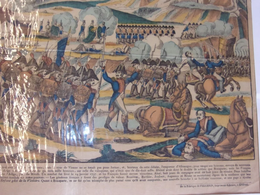 " Bataille De Rivoli", Général Bonaparte, Image d'épinal époque 19ème.