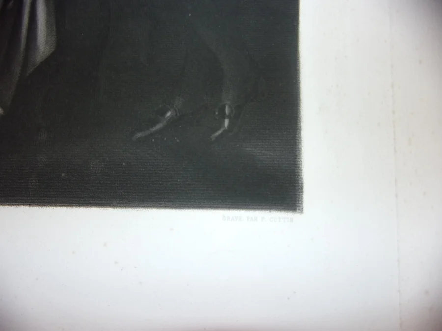 Schiller  ( poète) à La Cour De Weimar, Grande Gravure époque 19 ème.