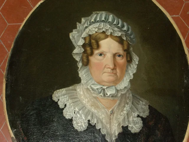 Dame Revêche,  Tableau époque 19ème.