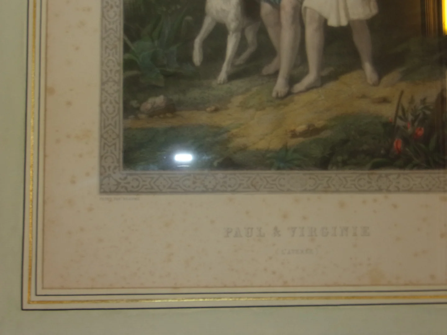 Paul Et Virginie, " l'Averse", Gravure époque 19ème.