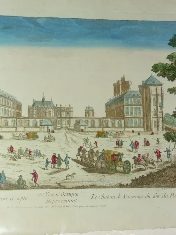 Chäteau De Vincennes,  Vue d'Optique époque 18ème.