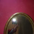 Petit Miroir Ovale  époque 19ème, En Bois Doré.
