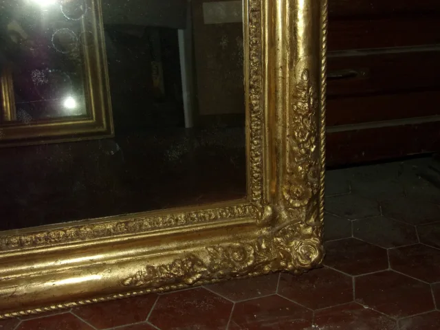 Miroir Louis Philippe, époque 19ème, En Bois Doré.