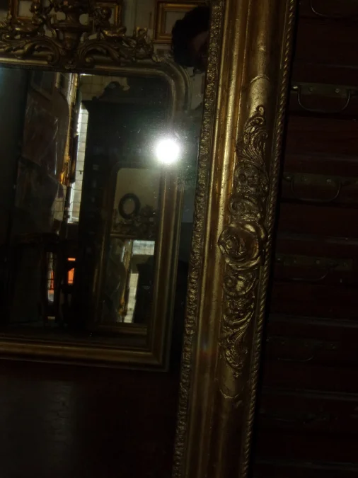 Miroir Louis Philippe, époque 19ème, En Bois Doré.