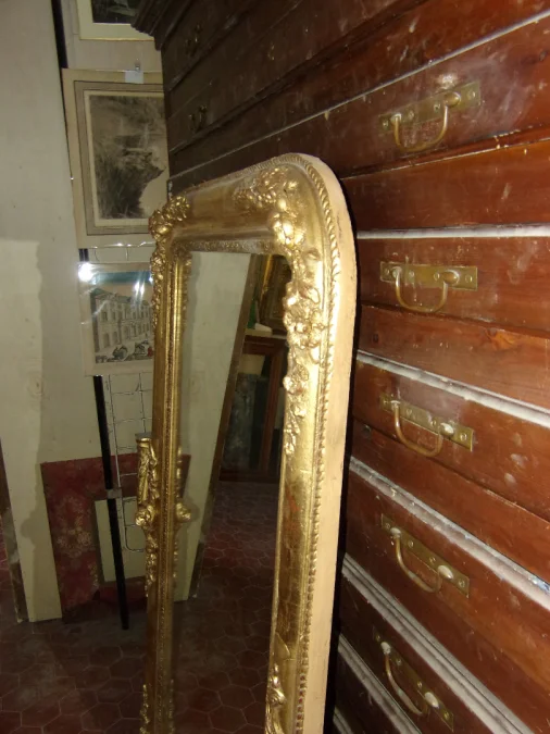 Miroir Louis Philippe, époque 19ème, En Bois Doré.