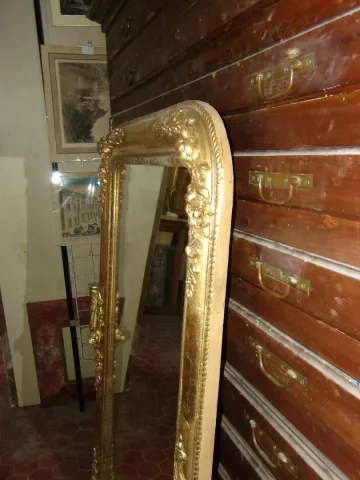 Miroir Louis Philippe, époque 19ème, En Bois Doré.