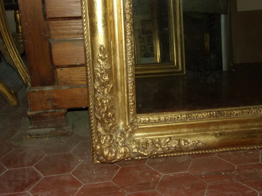 Miroir Louis Philippe, époque 19ème, En Bois Doré.