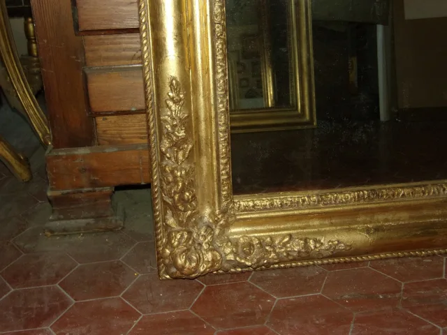 Miroir Louis Philippe, époque 19ème, En Bois Doré.