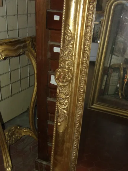 Miroir Louis Philippe, époque 19ème, En Bois Doré.