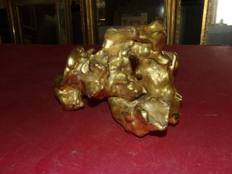 Déco : élément en Bois Sculpté Et Doré, époque 20 ème.