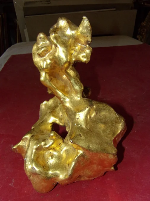 Déco : élément en Bois Sculpté Et Doré, époque 20 ème.