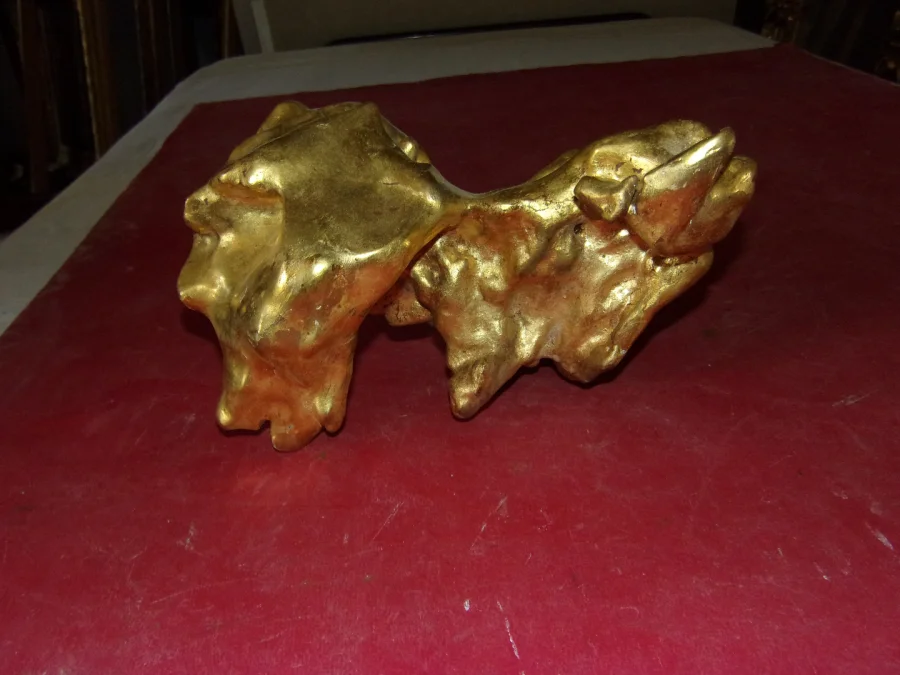 Déco : élément en Bois Sculpté Et Doré, époque 20 ème.