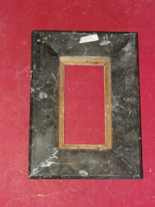 19th Century Frame, In Black And Gold Wood, Napoleon III.
