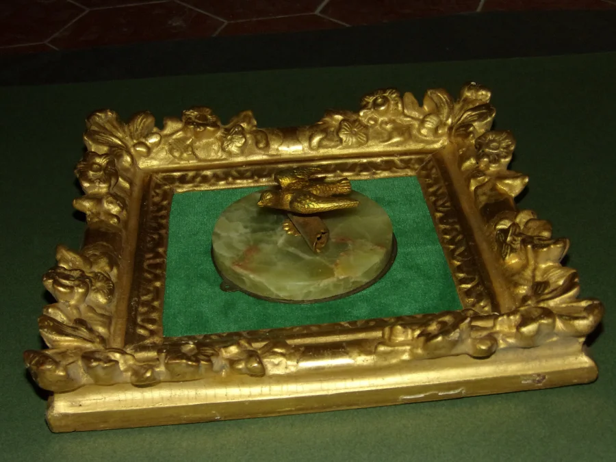 Dove, Bronze In 17th Century Frame, Louis XIV.