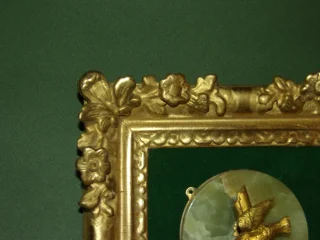 Dove, Bronze In 17th Century Frame, Louis XIV.