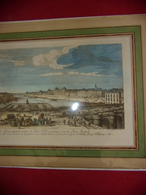 Paris, Pont Neuf, 18th Century Optical View.