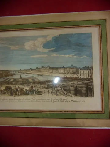 Paris, Pont Neuf, Vue d'Optique  époque 18ème.