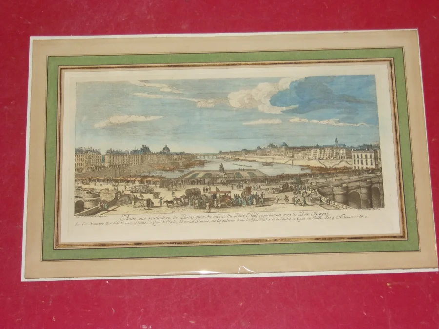 Paris, Pont Neuf, 18th Century Optical View.