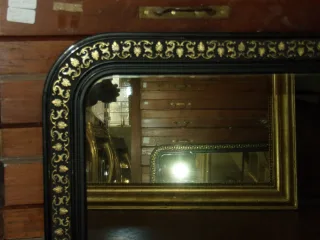 Miroir Noir Et Or, époque 19ème, Napoléon III.