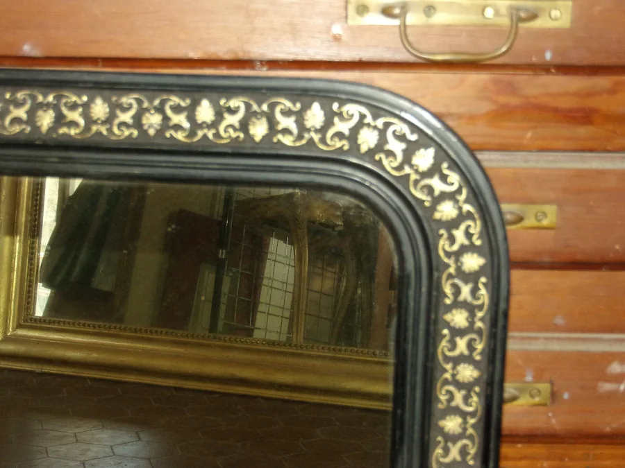 Black And Gold Mirror, 19th Century, Napoleon III.