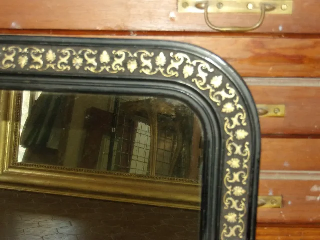 Black And Gold Mirror, 19th Century, Napoleon III.