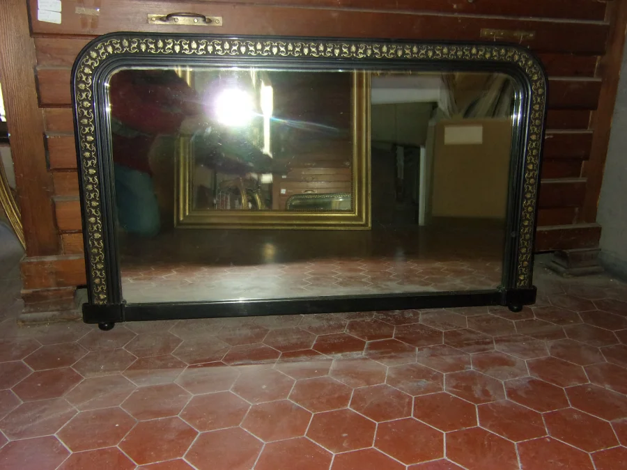 Black And Gold Mirror, 19th Century, Napoleon III.