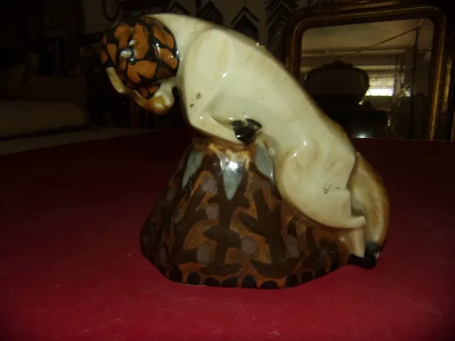 Pair Of Bookends "the Rams" By Camille Tharaud, 20th Century.