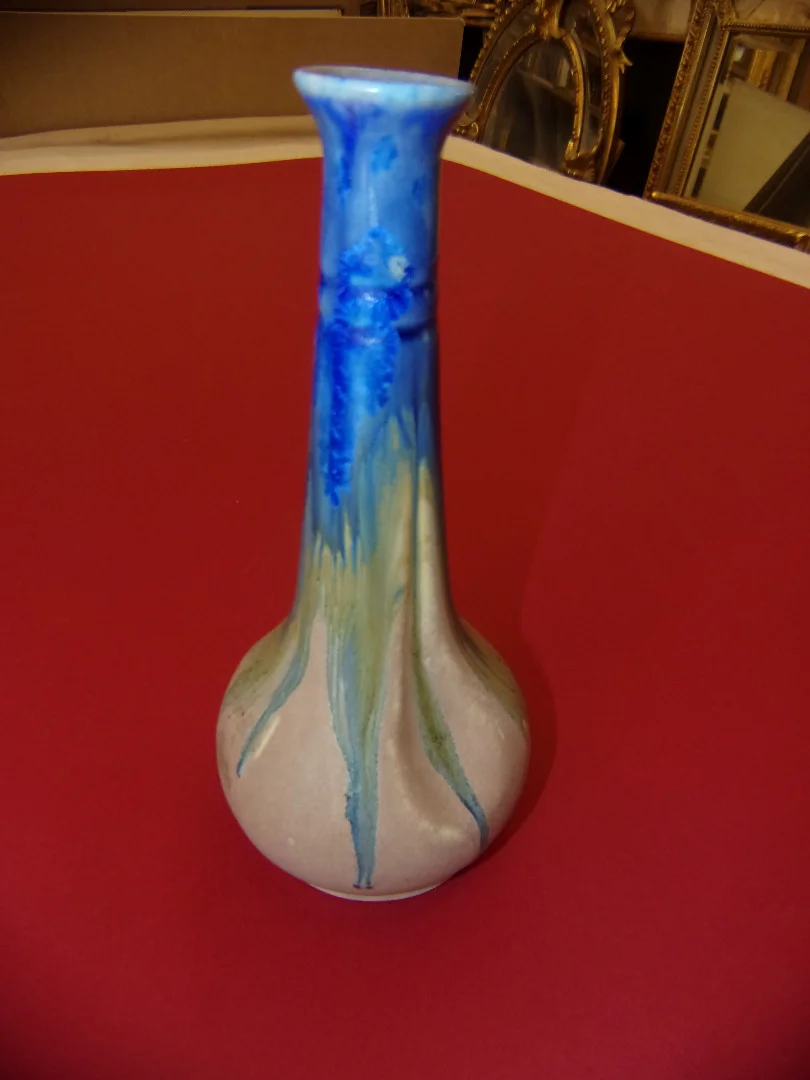 Small Vase, Stoneware, Signed Méténier, Early 20th Century.