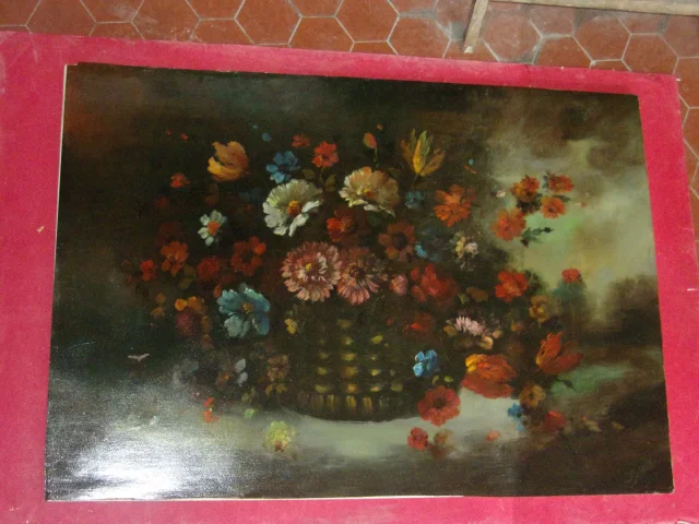 Grand Bouquet de fleurs, tableau des années 1930.