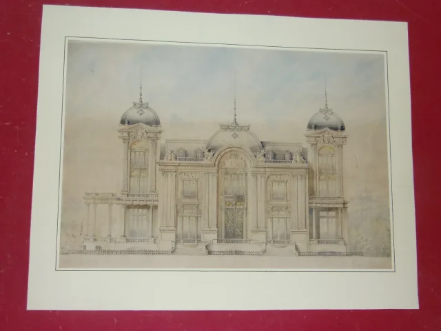 Dessin d'Architecte, projet de façade époque 19ème.