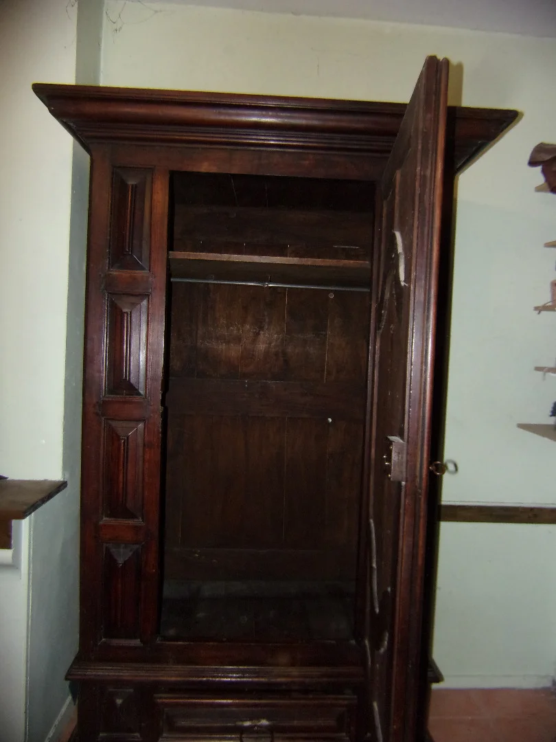 Wardrobe, Solid Wood Cupboard From The Late 18th Century.