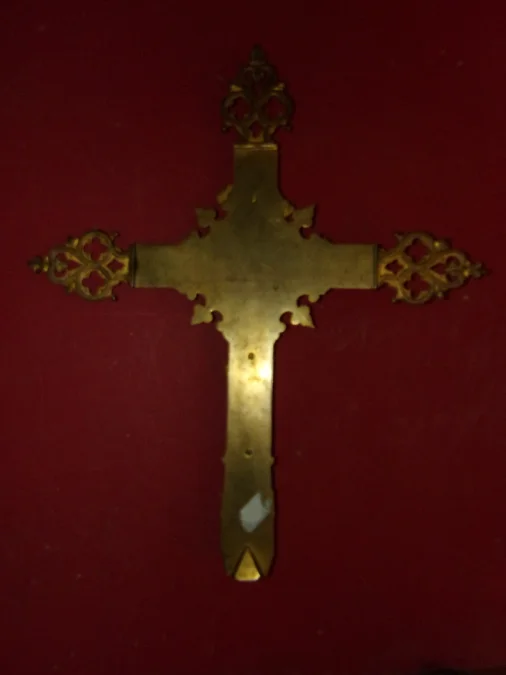 19th Century Gilt Bronze Processional Cross.