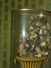 Large Musical Composition Under A Globe, Stuffed Birds, 19th Century.