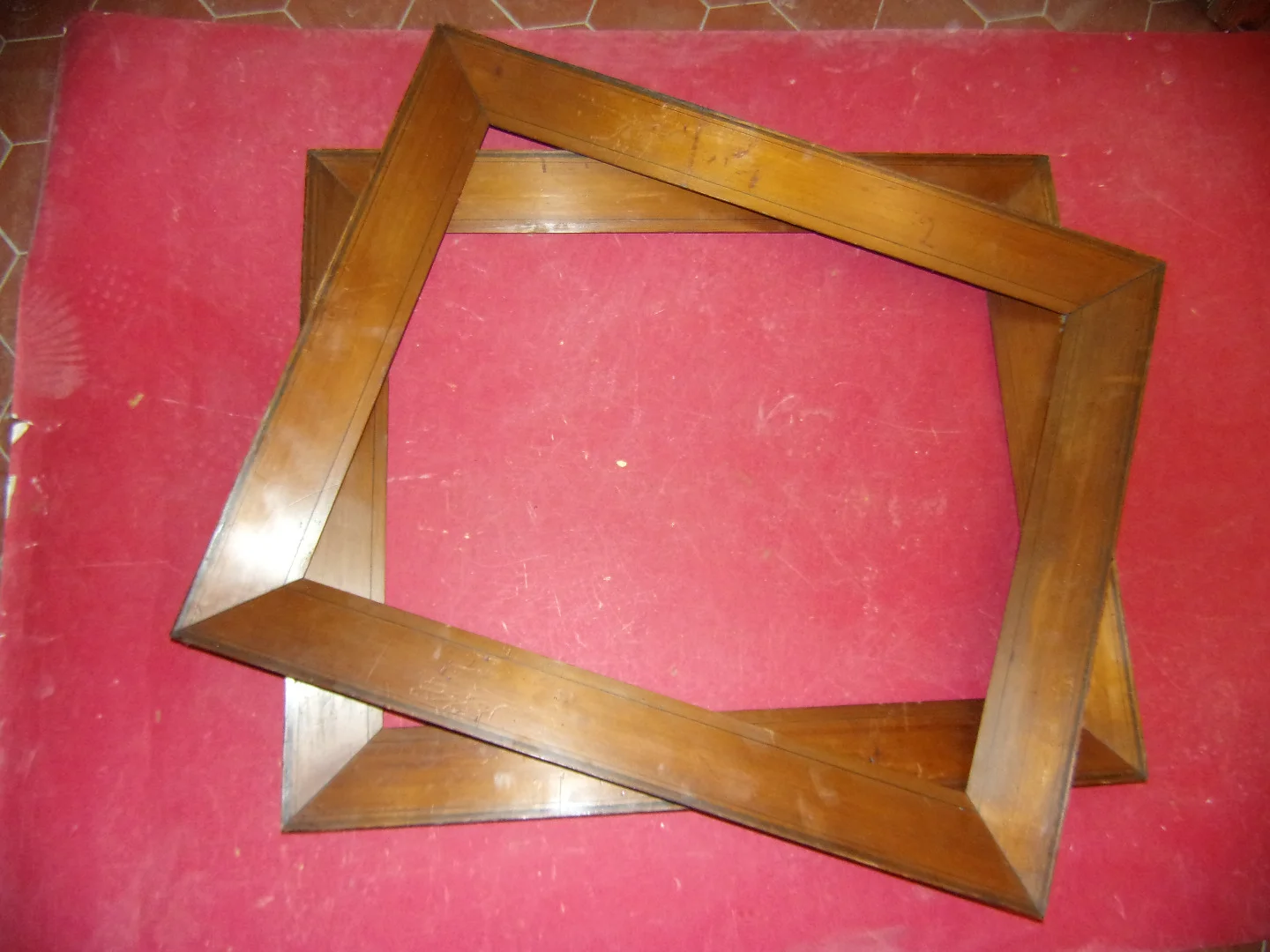 Paire de Cadres En Bois  Pitchpin, époque 19ème.