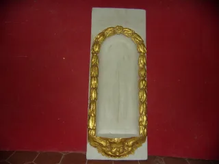 Carved, Painted And Gilded Wooden Base, 18th Century.